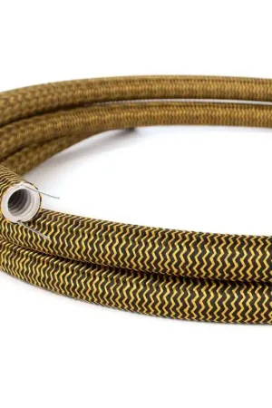 Ultimissimo Modello Creative-Tube, 20 mm diameter, covered in RZ24 Gold and Black Silk Effect fabric, flexible raceway