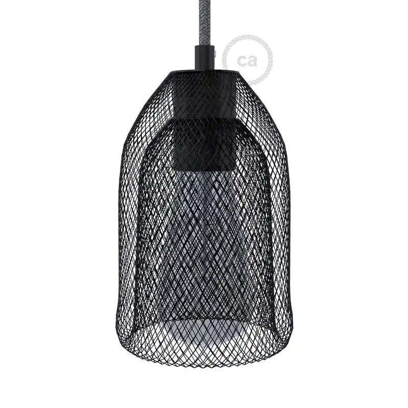 Sconto GhostBell lampshade cage in metal with E27 socket kit - Black