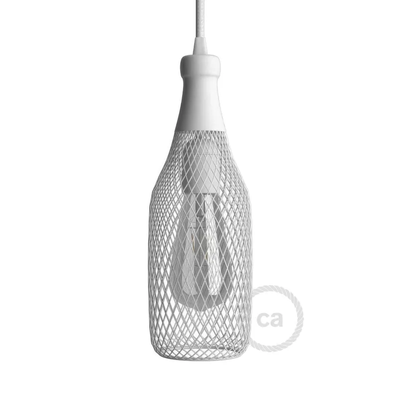 Magnum bottle metal lampshade cage - White Non Perdere