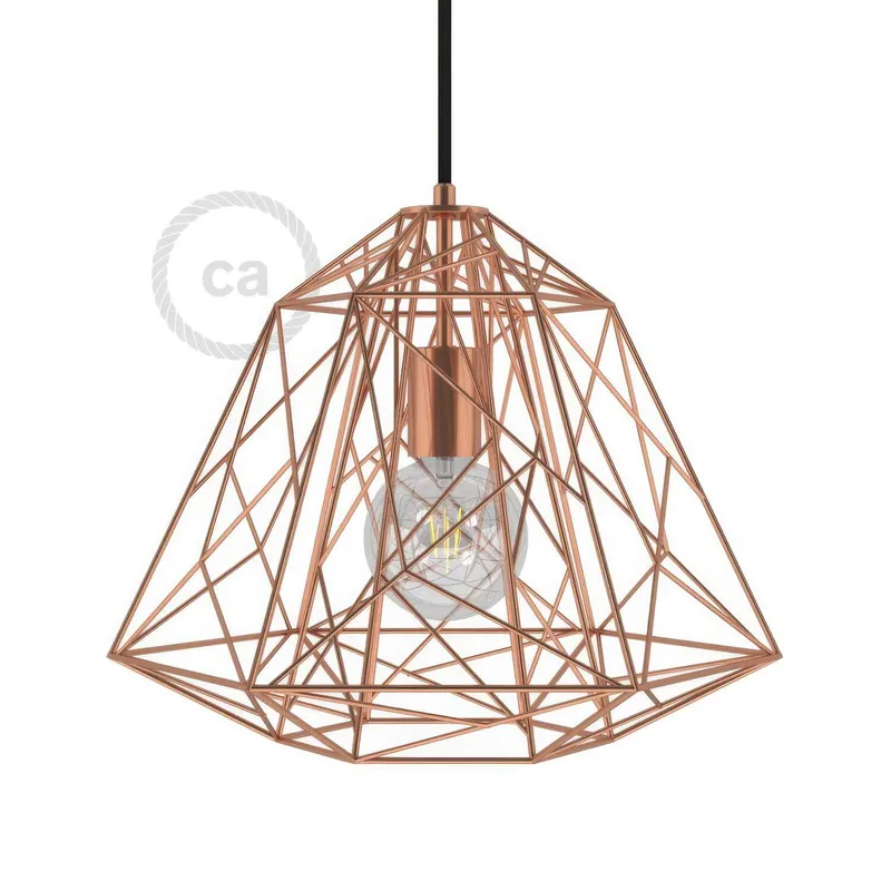 XL Apollo metal lampshade cage with E27 socket - Copper Più Venduto