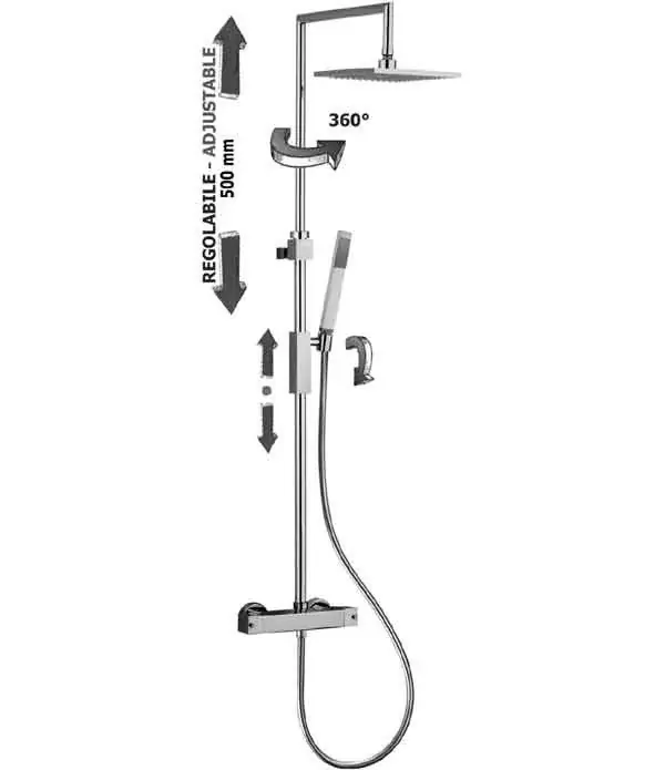 Colonna doccia PAFFONI ZCOL655CR serie SYNCRO TOP Professionale