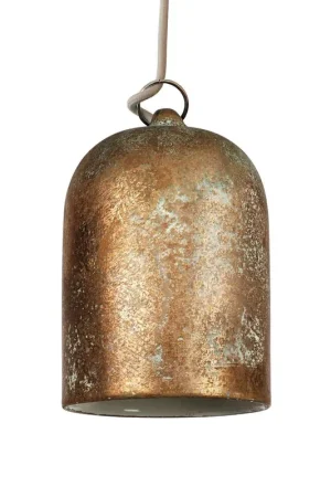 Sconto Mini Bell, XS ceramic lampshade for pendant - Made in Italy - Green copper effect