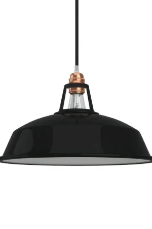 Saldi Harbour lampshade in enameled metal with E27 fitting, diameter 38 cm - Black