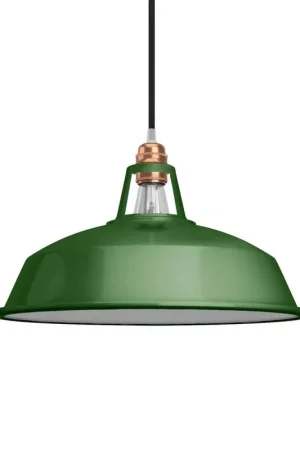 Esclusivo Harbour metal enamel lampshade with E27 fitting, 38 cm diameter - Green