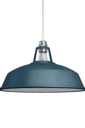 Harbour Lampshade in enameled metal with E27 fitting, 38 cm diameter - Petrol Occasione Imperdibile