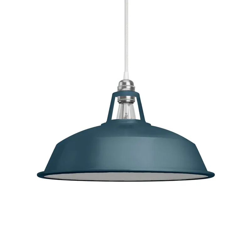 Harbour Lampshade in enameled metal with E27 fitting, 38 cm diameter - Petrol Occasione Imperdibile