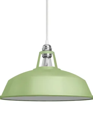 Harbour metal enamel lampshade with E27 fitting, 38 cm diameter - Meadow Green Non Perdere