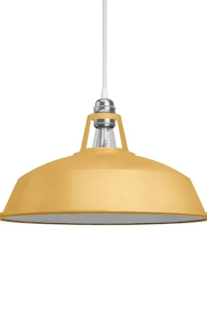 Pagamento Sicuro Lampshade Harbour in enameled metal with E27 fitting, 38 cm diameter - Mustard
