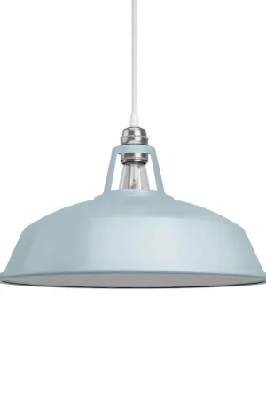 Harbour lampshade in enameled metal with E27 fitting, 38 cm diameter - Powder blue Must-Have