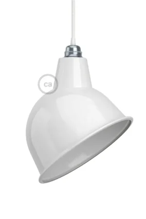 Broadway enameled metal lampshade with E27 fitting - White Ordina Subito