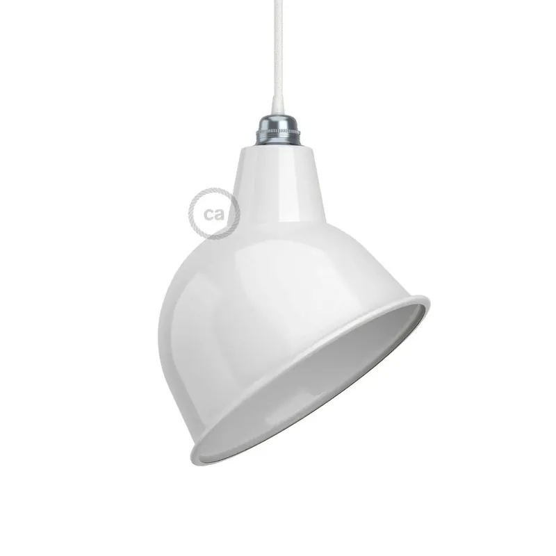 Broadway enameled metal lampshade with E27 fitting - White Ordina Subito