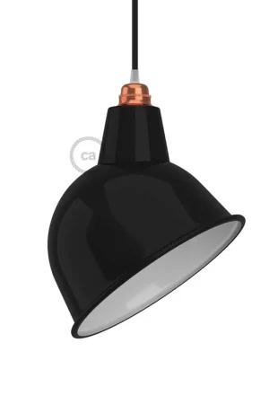 Broadway enameled metal lampshade with E27 fitting - Black Nuova Collezione