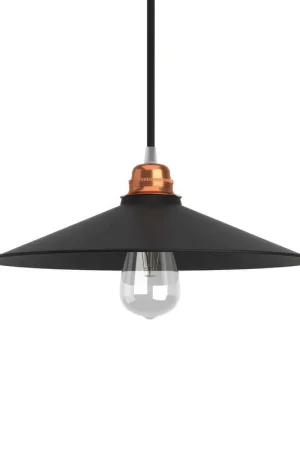 Ultima Occasione Swing Lampshade in enameled metal for E27 Socket - Black inside Black