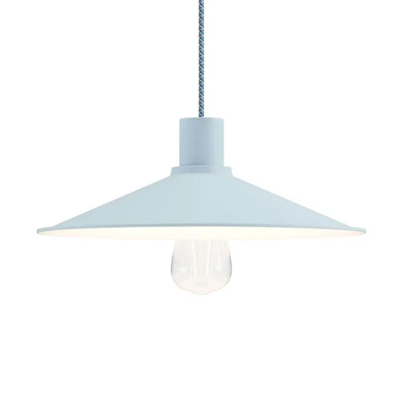 Swing Lampshade in enamelled metal for E27 Socket - Sugar-paper blue Saldi