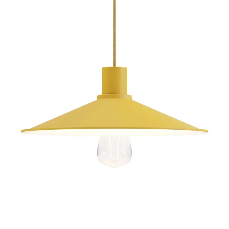 Ultimissimo Modello Swing Lampshade in enameled metal for E27 Socket - Mustard