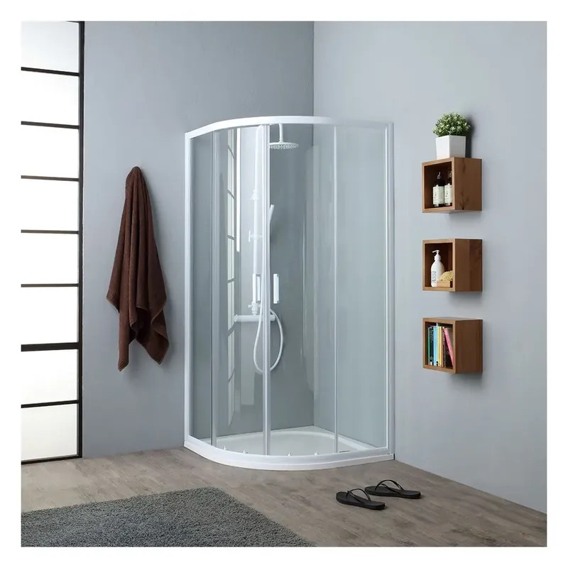 Novità Box doccia trasparente angolare semicircolare 90x90 cm Venere