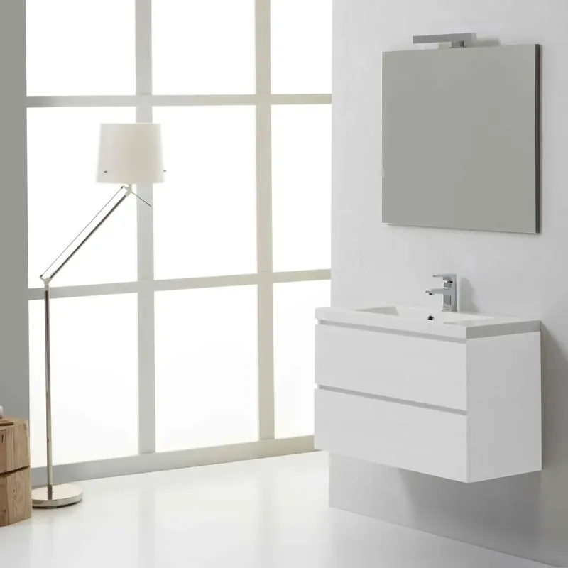Mobile bagno moderno 80 cm con cassetti bianco Manhattan Promozione Esclusiva