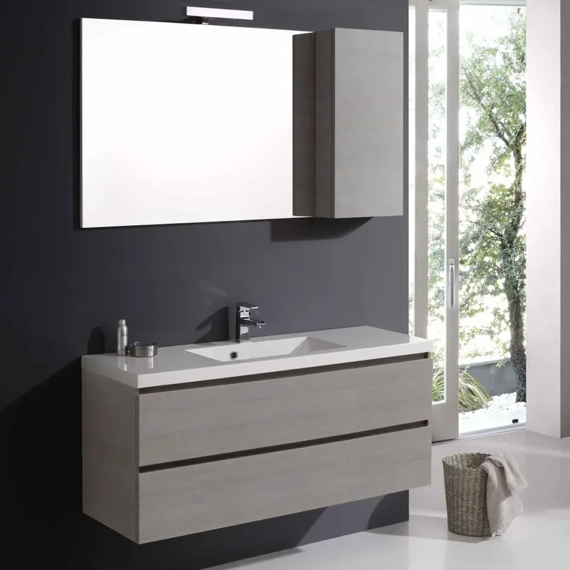 Mobile bagno con cassetti 120 cm specchio e pensile Manhattan Super Prezzo