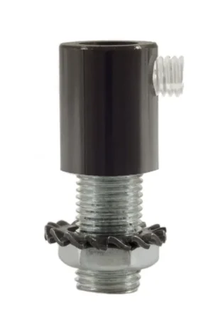 Affare Cylindrical metal strain relief complete with rod, nut, and washer - Pearl Black