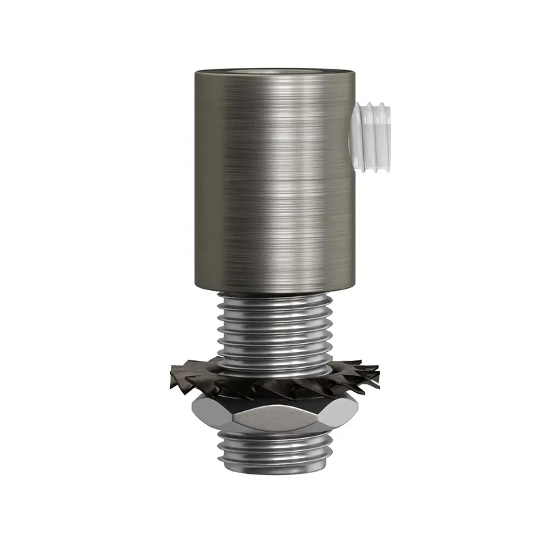 Offerta Limitata Cylindrical metal strain relief complete with stem, nut, and washer - Satin titanium
