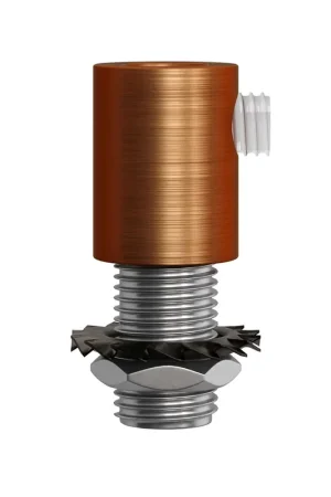 Prezzo Conveniente Cylindrical metal strain relief complete with rod, nut, and washer - Satin copper