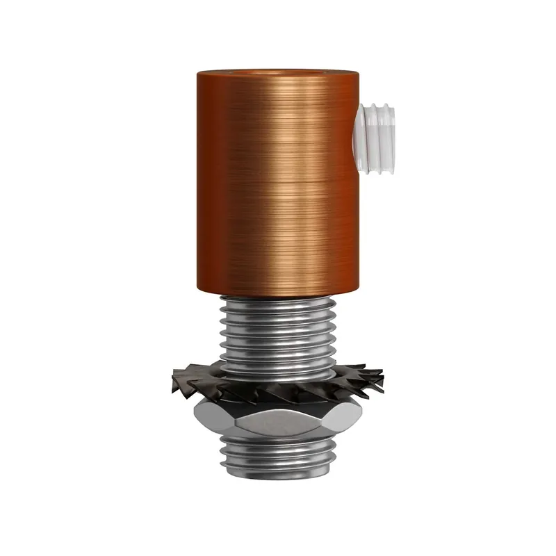 Prezzo Conveniente Cylindrical metal strain relief complete with rod, nut, and washer - Satin copper