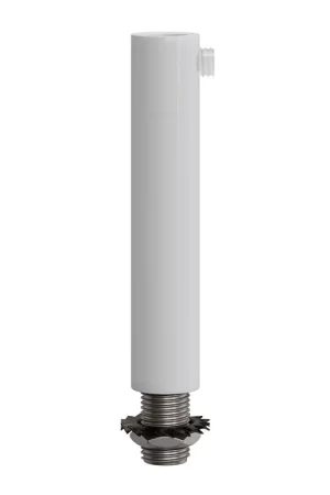 Cylindrical metal strain relief, 7 cm long, complete with rod, nut, and washer - White Prezzo Conveniente