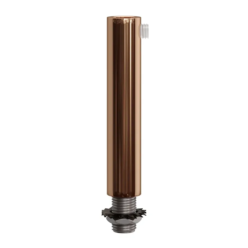 Cylindrical metal strain relief, 7 cm length, complete with rod, nut, and washer - Copper Prezzo Ridotto