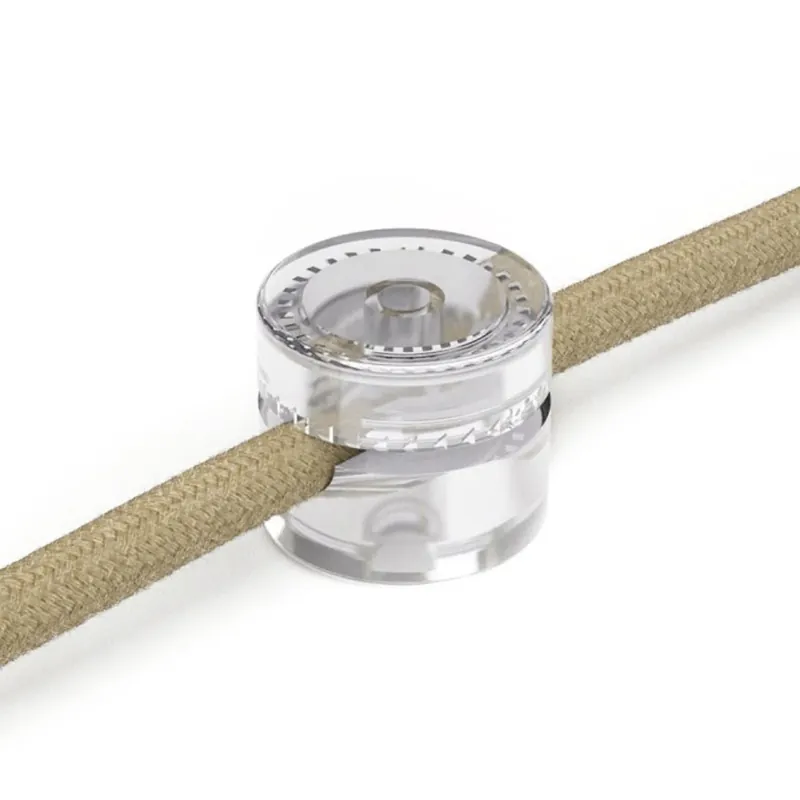 Universal wall mount for large-section fabric cord 3x1 and 3x1.5 and for EIVA system - Transparent Offerta