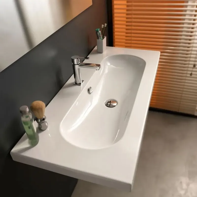 Consegna Rapida Lavabo arredo bagno 100 cm con vasca arrotondata ceramica