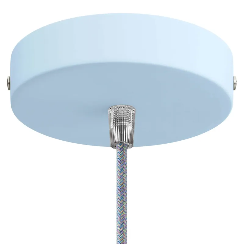 Cylindrical metal ceiling canopy kit - Powder blue Occasione Imperdibile