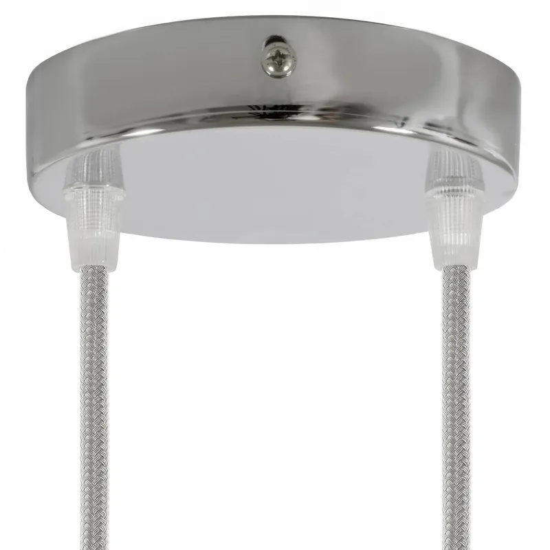 Cylindrical metal ceiling canopy kit with 2 holes - Chrome Super Prezzo