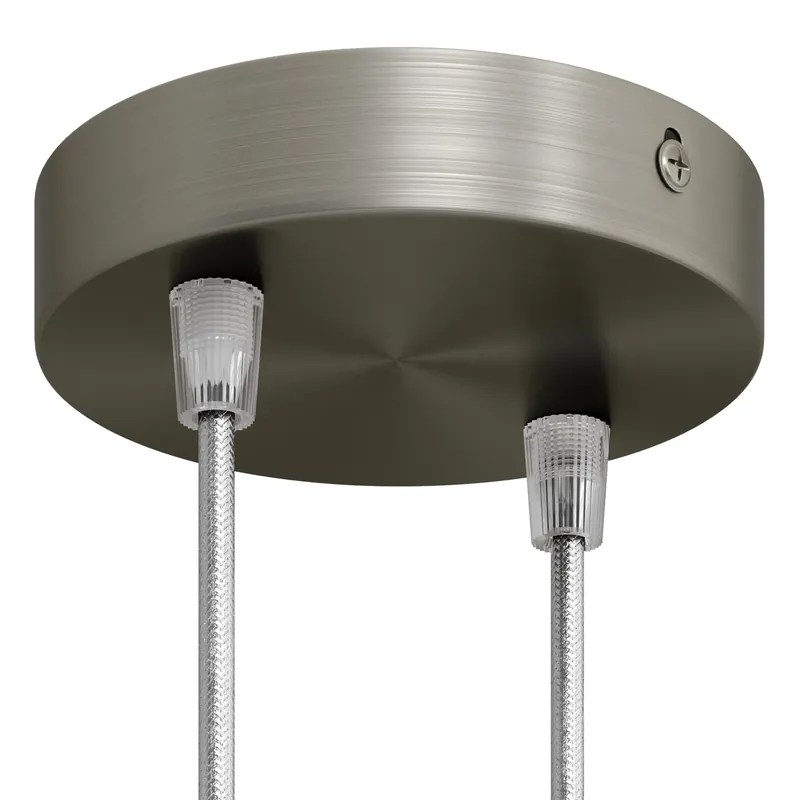 Affare Cylindrical metal ceiling canopy kit with 2 holes - Satin titanium
