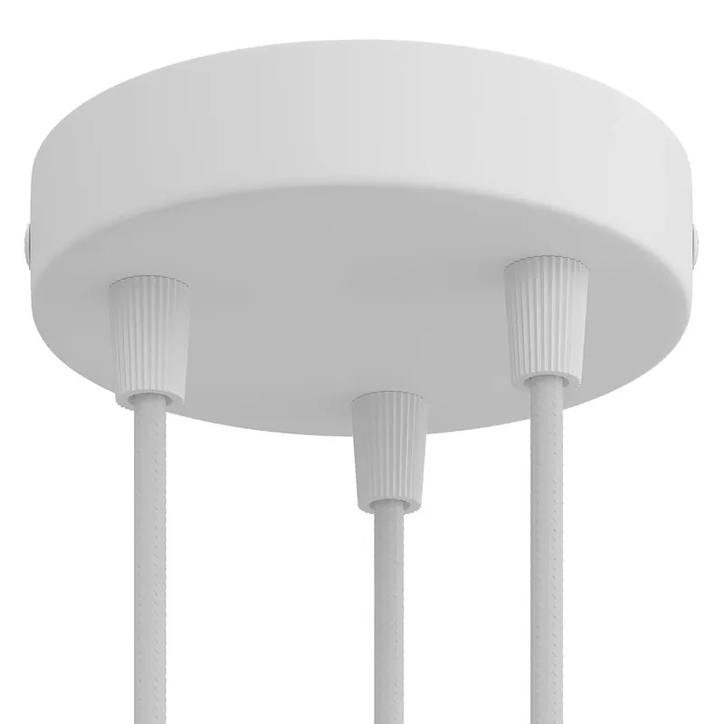 Subito Disponibile 3-hole cylindrical metal ceiling canopy kit - Matte white