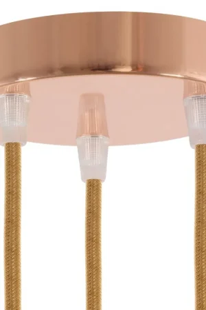 3-hole cylindrical metal ceiling canopy kit - Copper Offerta Lampo