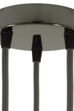 3-hole cylindrical metal ceiling canopy kit - Pearl black Novità