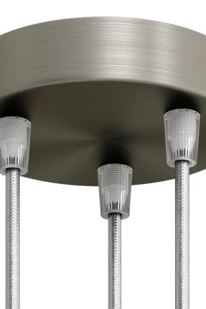3-hole cylindrical ceiling canopy kit in metal - Satin titanium Occasione Imperdibile
