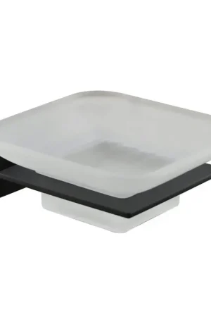 Porte-savon modèle carré avec support noir mat Icrolla Zurigo 16070NO Promozione Esclusiva