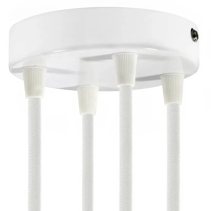4-hole cylindrical metal ceiling canopy kit - Glossy white Super Prezzo