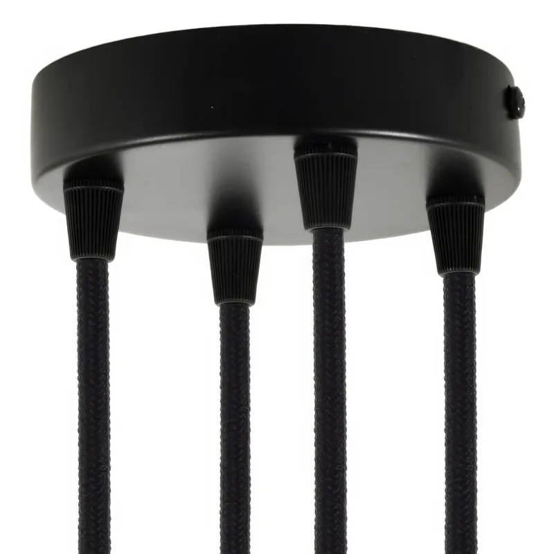 Prezzo Conveniente 4-hole cylindrical metal ceiling canopy kit - Black
