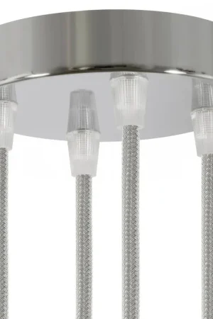 4-hole cylindrical ceiling canopy kit in metal - Chrome Must-Have