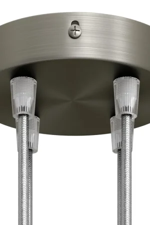 4-hole cylindrical metal ceiling canopy kit - Satin titanium Compra Online