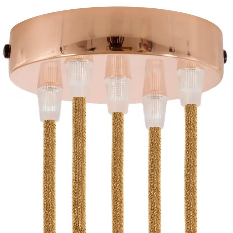 5-hole cylindrical metal ceiling canopy kit - Copper Consegna Rapida