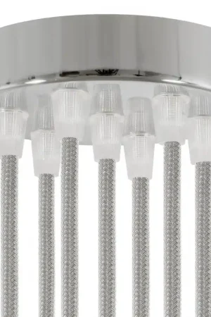 7-hole cylindrical metal ceiling canopy kit - Chrome Quantità Limitata