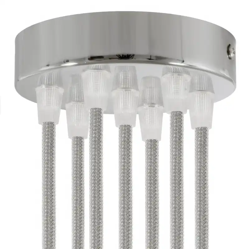 7-hole cylindrical metal ceiling canopy kit - Chrome Quantità Limitata
