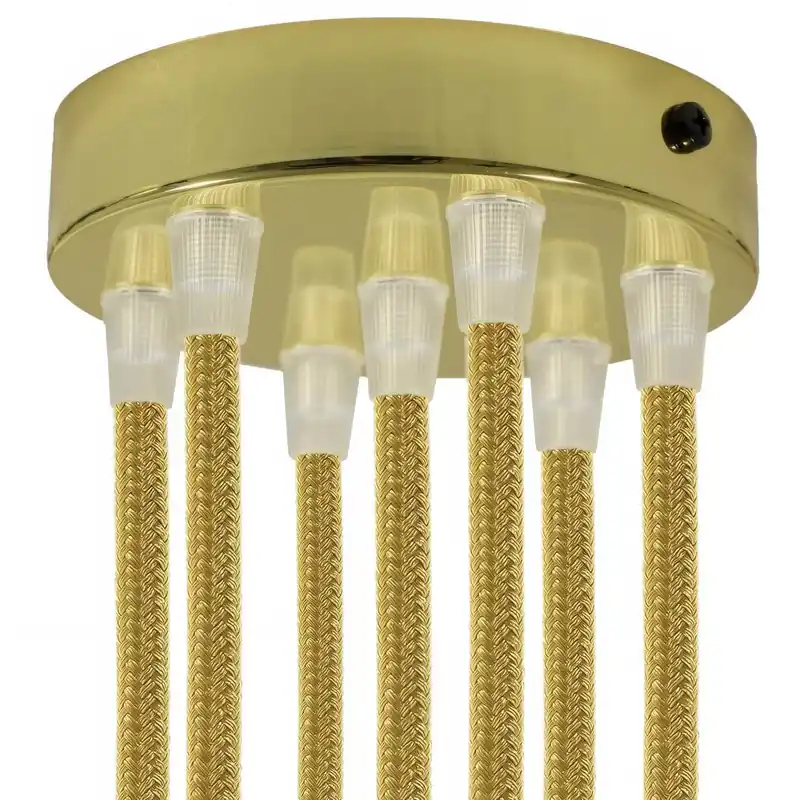 Compra Oggi Stesso 7-hole cylindrical metal ceiling canopy kit – Brass