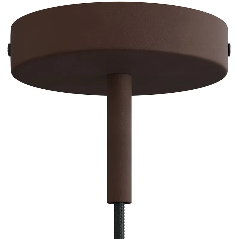 Novità 7 cm dark rust painted metal cylindrical ceiling canopy kit with cord strain relief