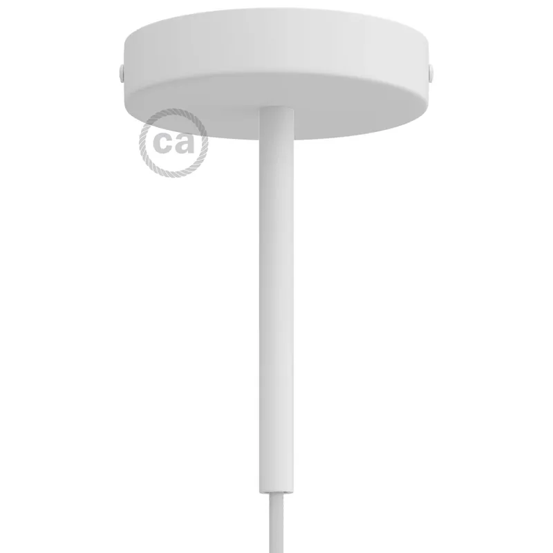 Ordina Subito Matte white metal cylindrical ceiling canopy kit with 15 cm strain relief cord