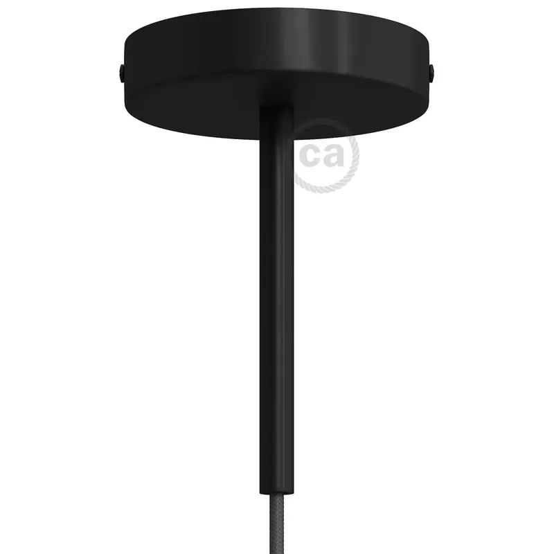 Cylindrical metal ceiling canopy kit with 15 cm strain relief - Black Miglior Prezzo