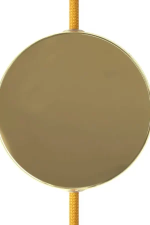 4-hole cylindrical metal ceiling canopy kit (junction box) - Brass Prezzo Scontato